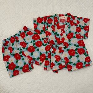 Floral Baby Matching Set - Red, White, and Blue